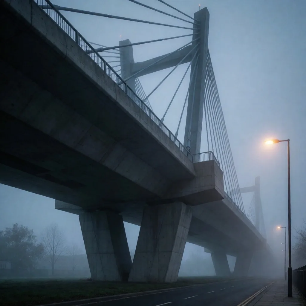 Estructura de infraestructura británica al anochecer