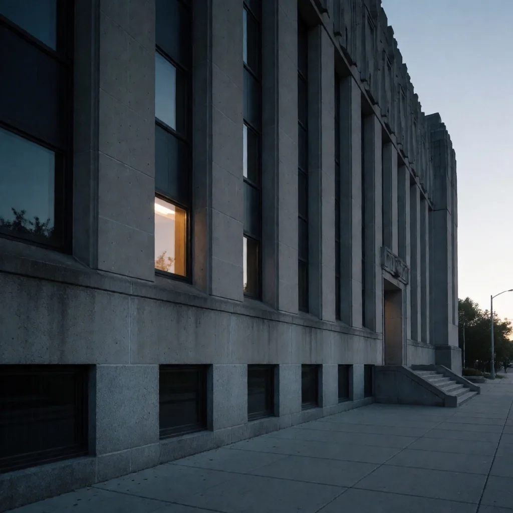 Distrito financiero de Canadá al anochecer