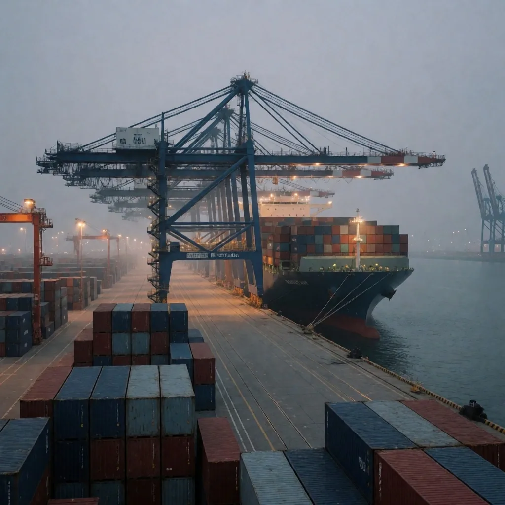 Buque portacontenedores en el puerto de Busán